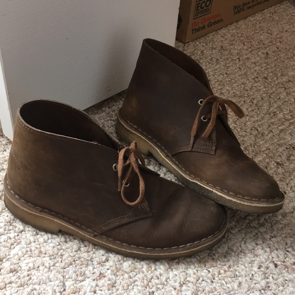 Brown Clarks original desert boots